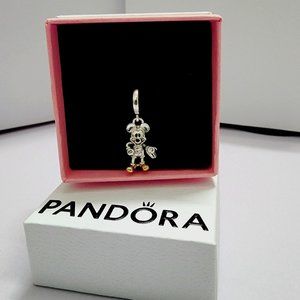 Pandora Disney 100th Anniversary Mickey Mouse Lab-grown Diamond Dangle C…
